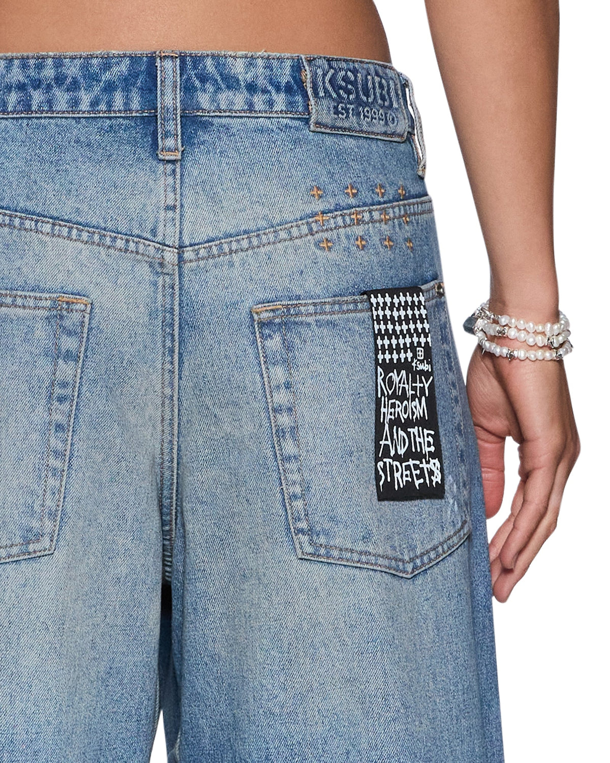 Womens Ksuper Jean Painter Blue Baggy Denim Jeans - Denim