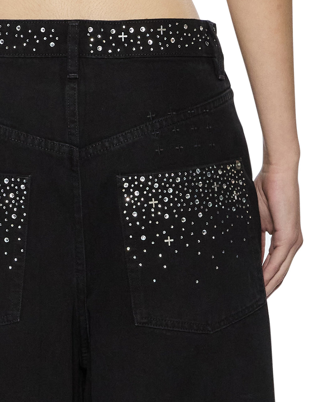 Womens Ksuper Renaissance Jet Black Baggy Denim Jeans - Black