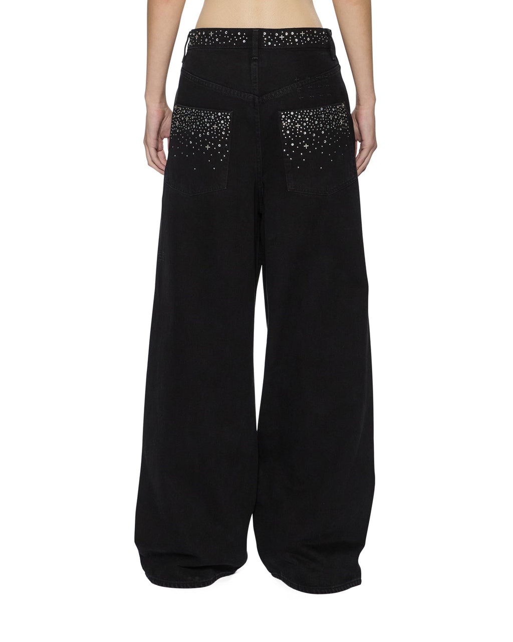 Womens Ksuper Renaissance Jet Black Baggy Denim Jeans - Black