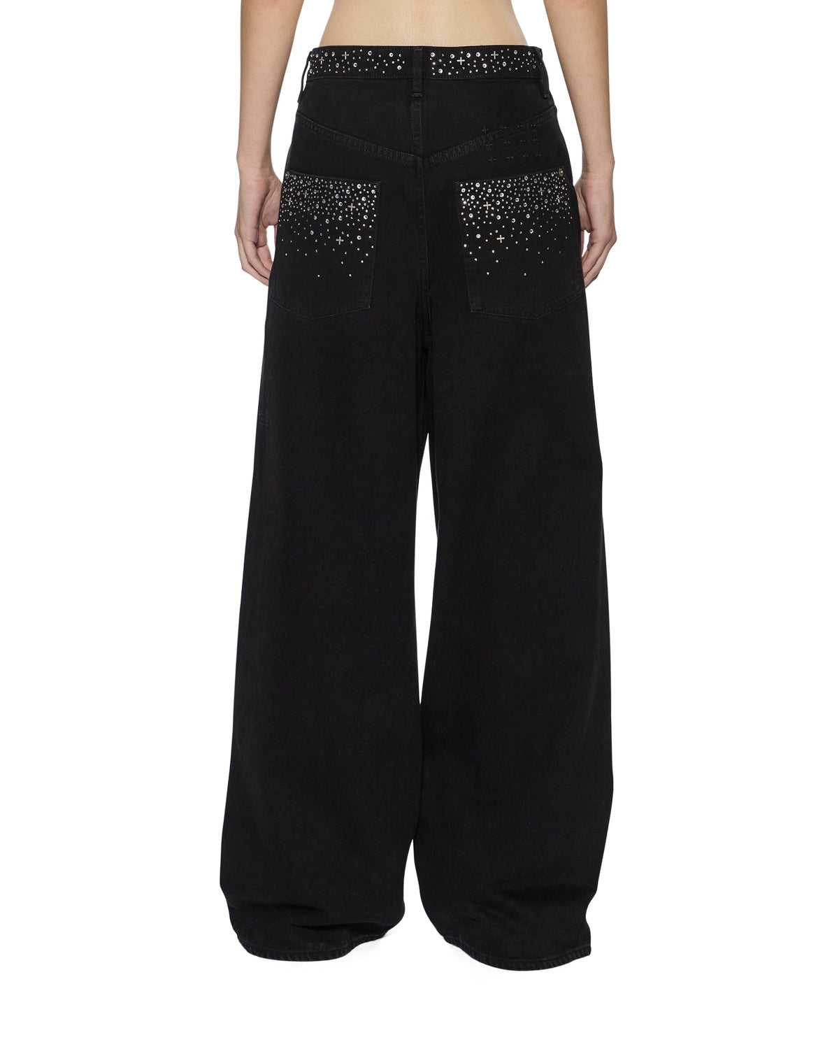 Womens Ksuper Renaissance Jet Black Baggy Denim Jeans - Black