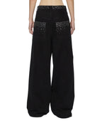 Womens Ksuper Renaissance Jet Black Baggy Denim Jeans - Black