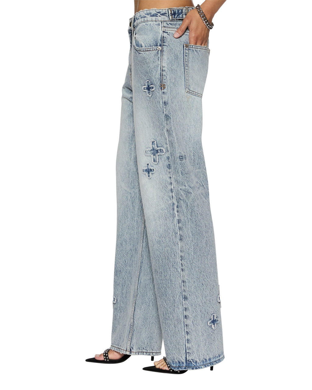Womens Low Rider Klassic Kraftwerk Baggy Denim Jeans - Denim