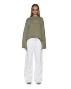 Womens Low Rider Trak Blanc Slim Denim Jeans - White