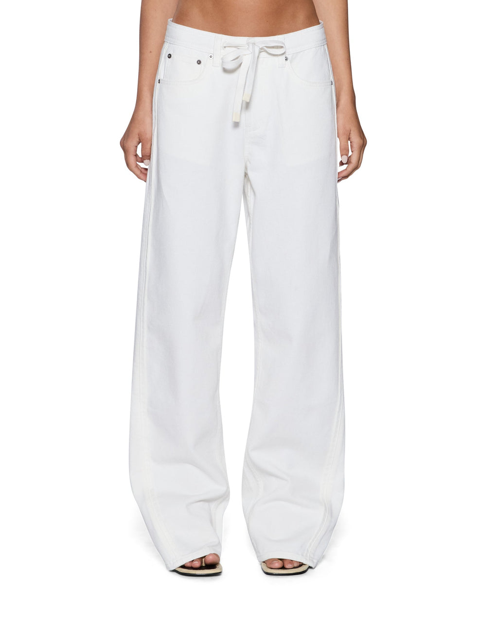 Womens Low Rider Trak Blanc Slim Denim Jeans - White
