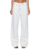 Womens Low Rider Trak Blanc Slim Denim Jeans - White