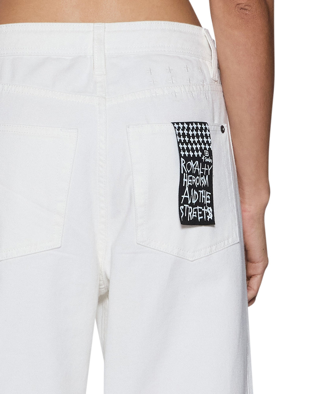 Womens Low Rider Trak Blanc Slim Denim Jeans - White