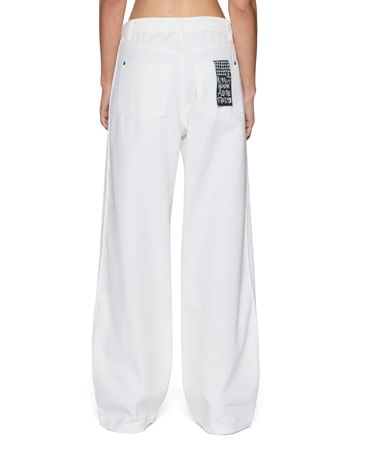 Womens Low Rider Trak Blanc Slim Denim Jeans - White