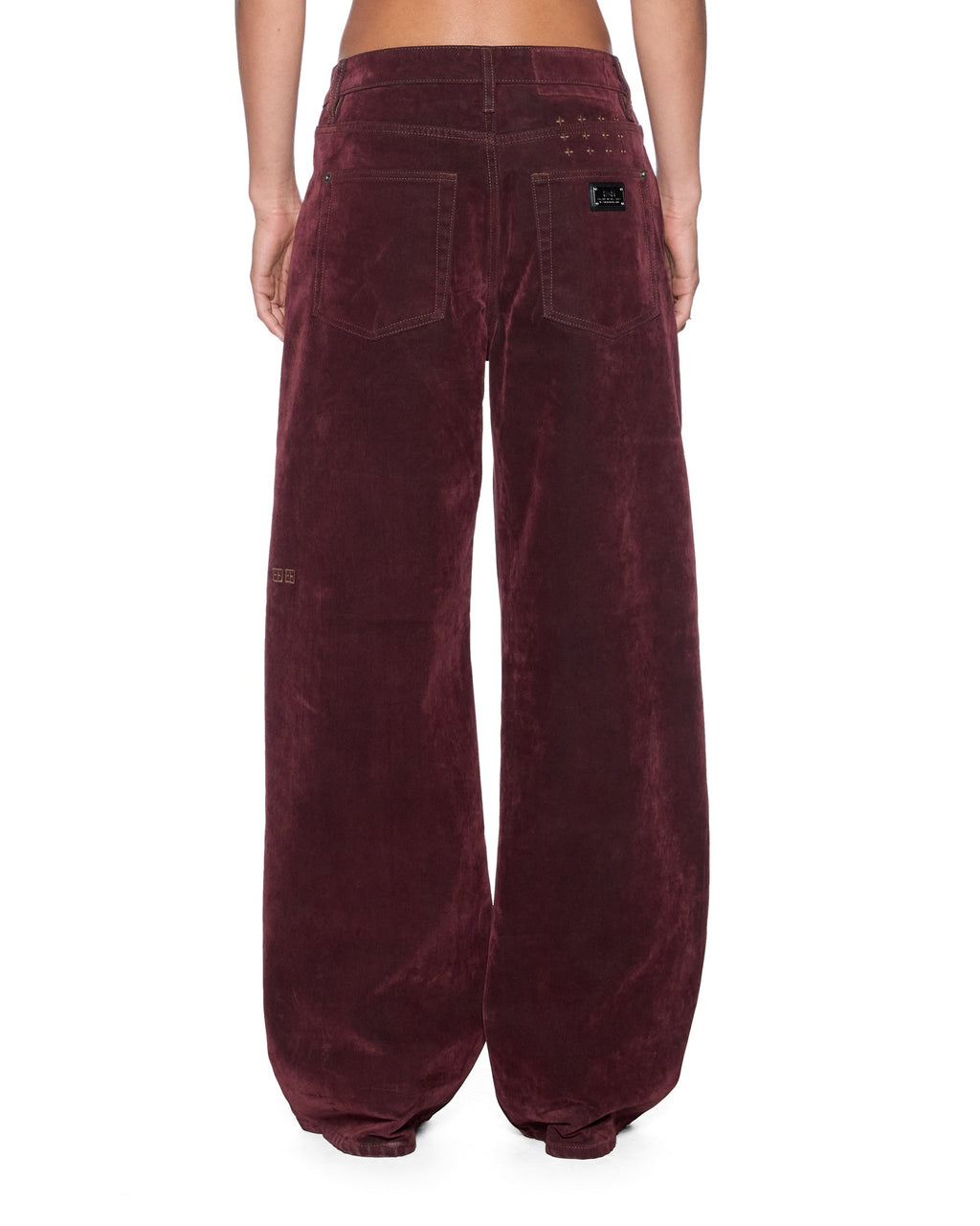 Womens Low Rider Jean Merlot Relaxed Denim Jeans - Burgundy