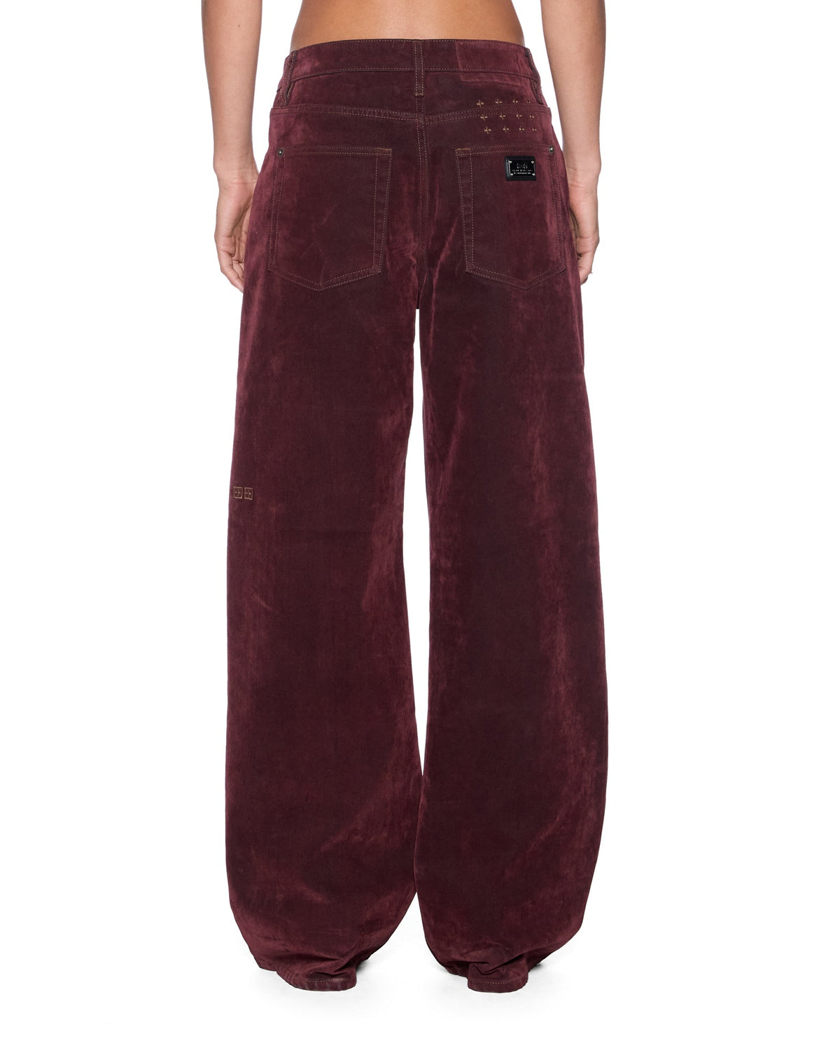 Womens Low Rider Jean Merlot Relaxed Denim Jeans - Burgundy