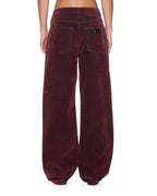 Womens Low Rider Jean Merlot Relaxed Denim Jeans - Burgundy