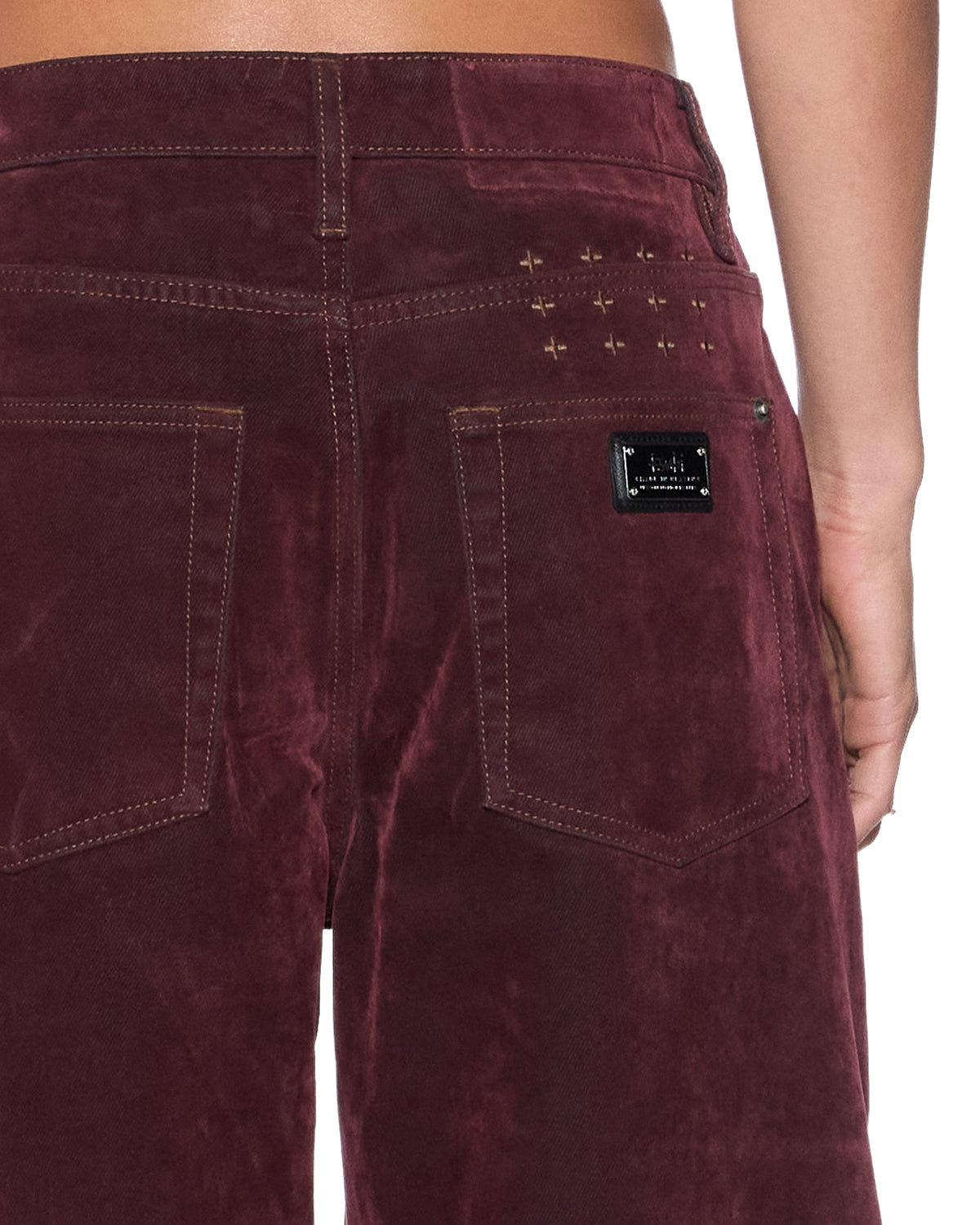 Womens Low Rider Jean Merlot Relaxed Denim Jeans - Burgundy