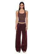 Womens Low Rider Jean Merlot Relaxed Denim Jeans - Burgundy