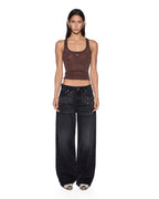 Womens Low Rider Opium Krystal Relaxed Denim Jeans - Black