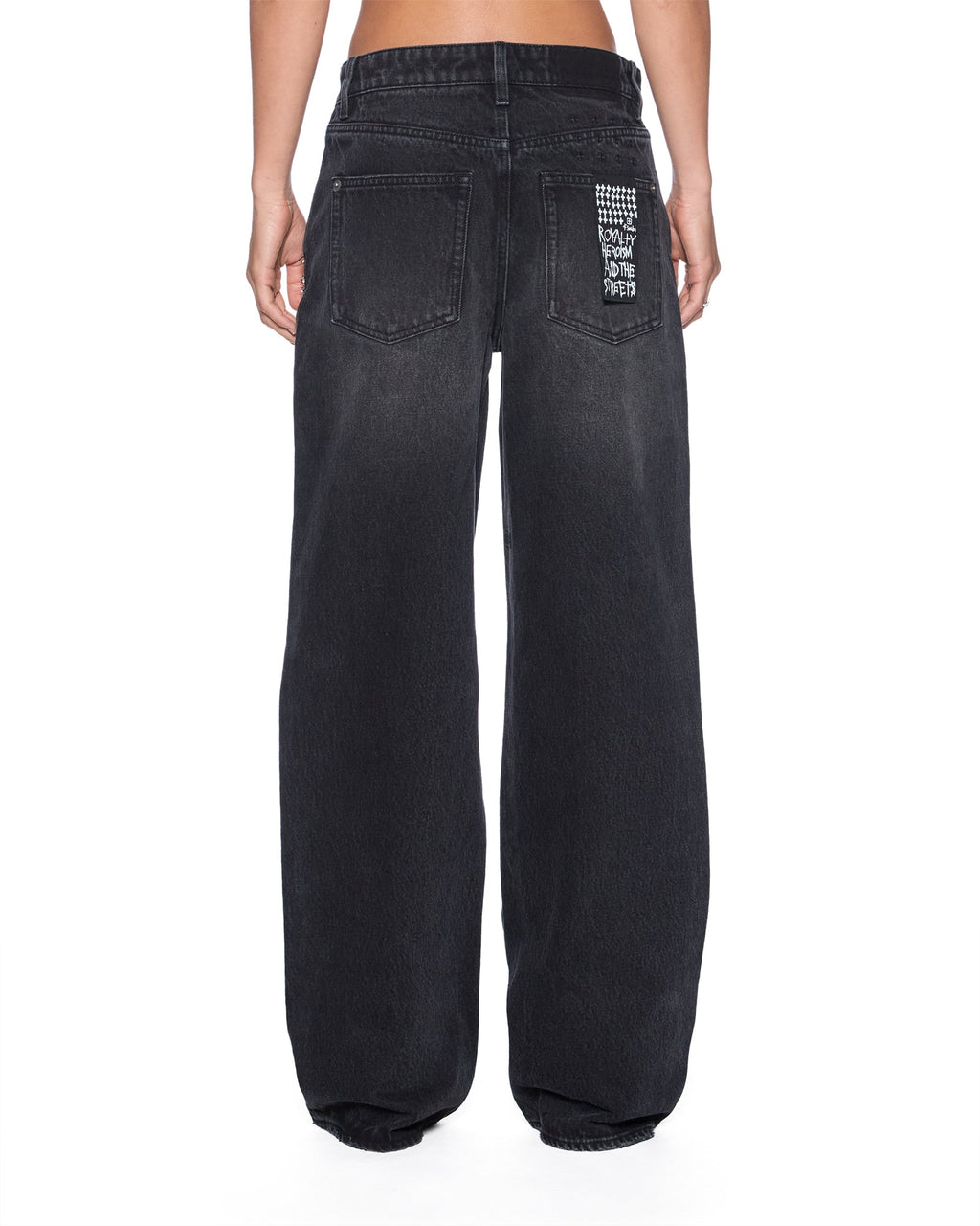 Womens Low Rider Opium Krystal Relaxed Denim Jeans - Black