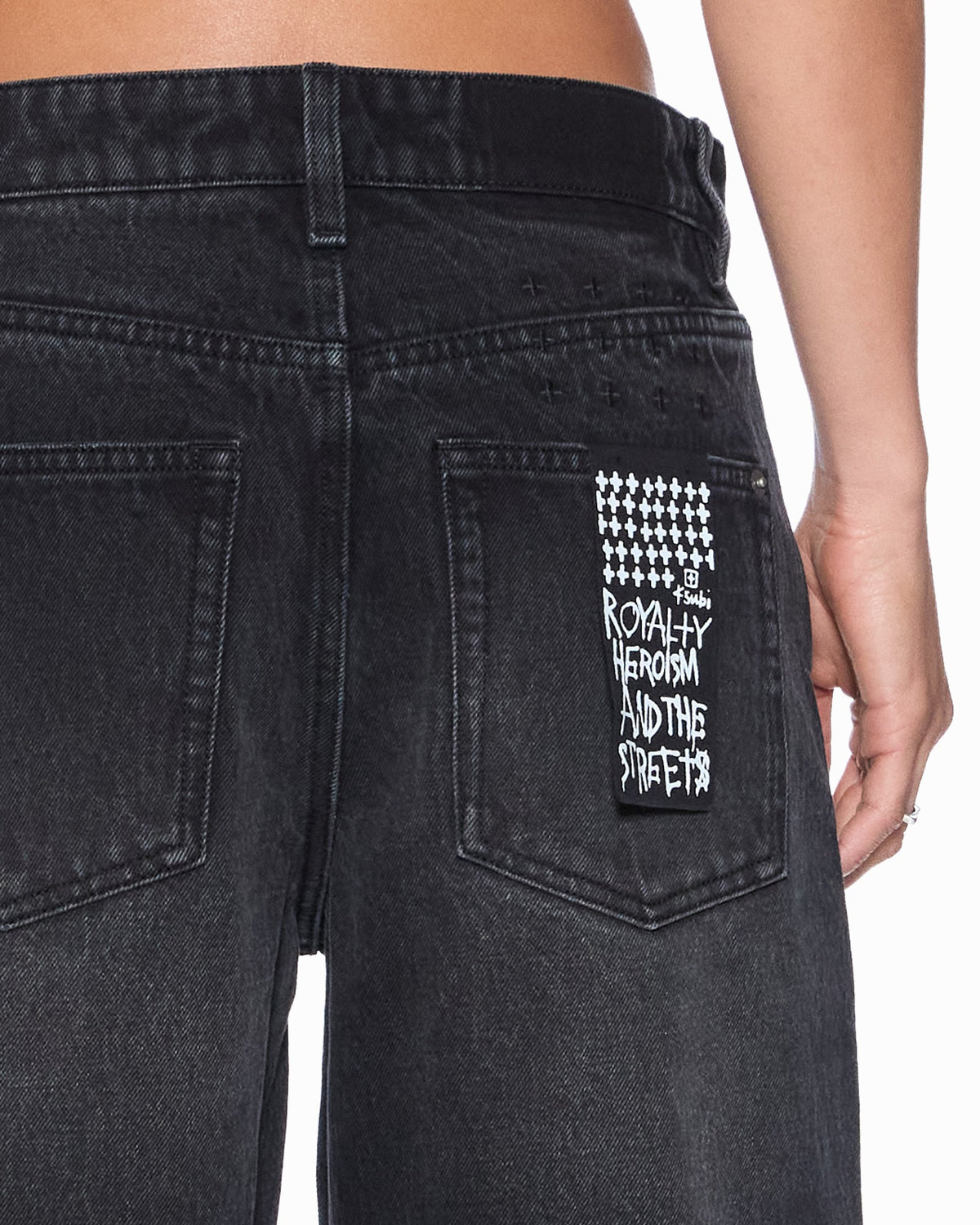 Womens Low Rider Opium Krystal Relaxed Denim Jeans - Black