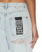 Womens Low Rider Skyfall Rampant Ripped Baggy Denim Jeans - Denim