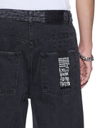 Mens Maxx Asher Black Trashed Baggy Denim Jeans - Grey