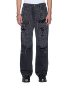Mens Maxx Asher Black Trashed Baggy Denim Jeans - Grey