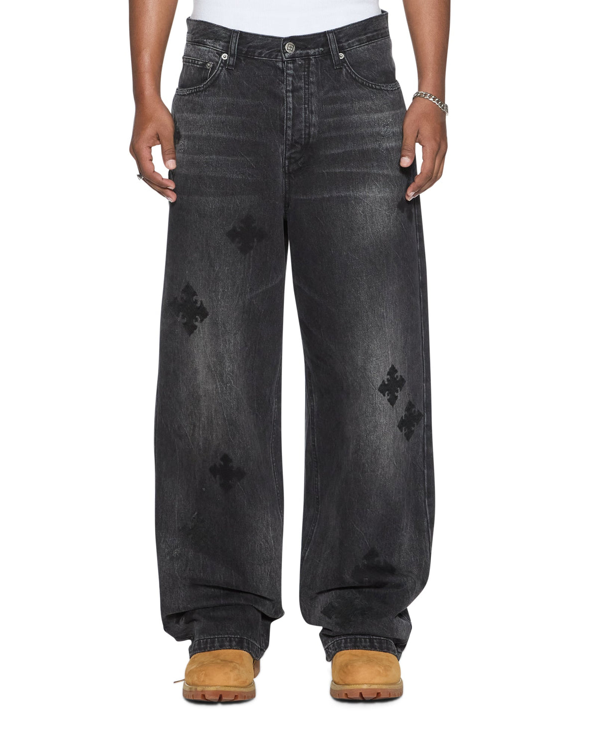 Mens Maxx Blakk Metal Kraftwerk Relaxed Denim Jeans - Black