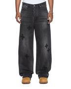 Mens Maxx Blakk Metal Kraftwerk Relaxed Denim Jeans - Black