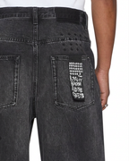 Mens Maxx Blakk Metal Kraftwerk Relaxed Denim Jeans - Black