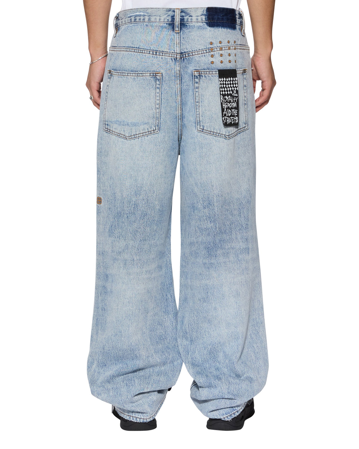 Mens Maxx Bunker Blue Trashed Baggy Denim Jeans - Denim
