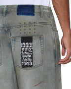 Mens Maxx Greaser Baggy Denim Jeans - Denim