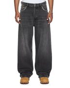 Mens Maxx Onyx Stud Relaxed Denim Jeans - Black