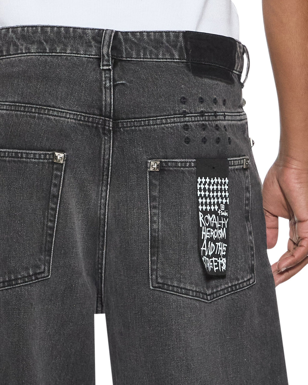 Mens Maxx Onyx Stud Relaxed Denim Jeans - Black