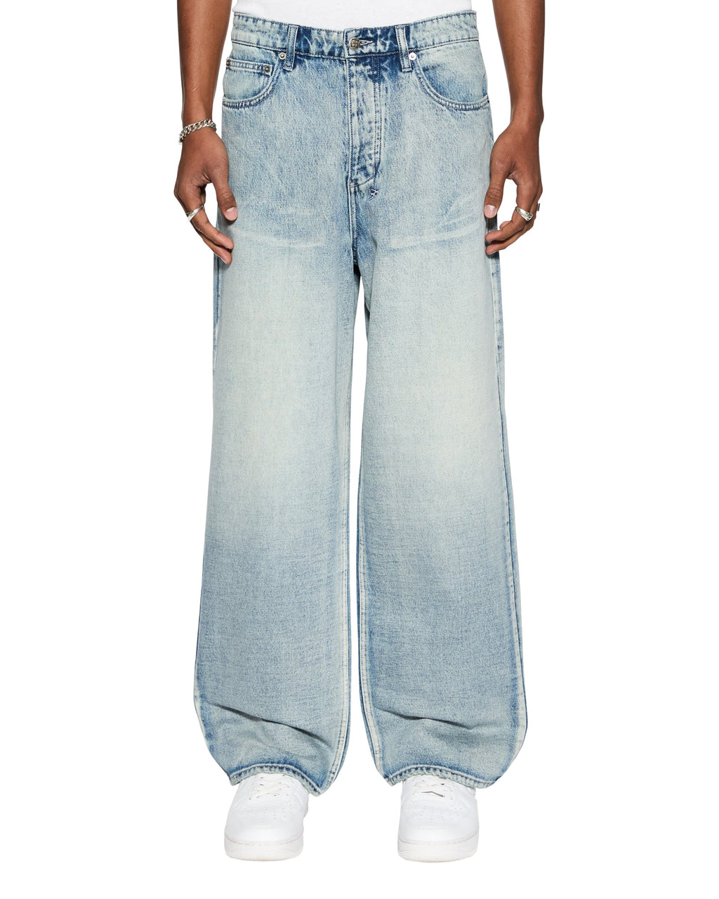 Mens Maxx Punk Blue Baggy Denim Jeans - Denim