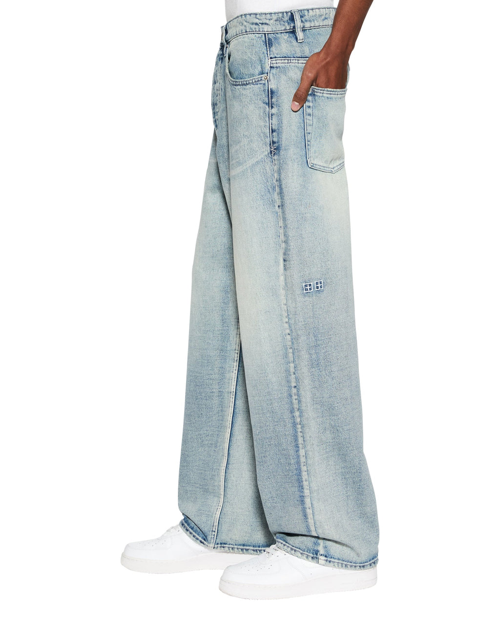 Mens Maxx Punk Blue Baggy Denim Jeans - Denim