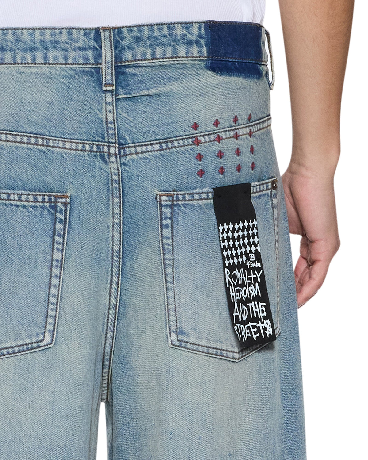Mens Maxx Scatter Blue Baggy Denim Jeans - Denim