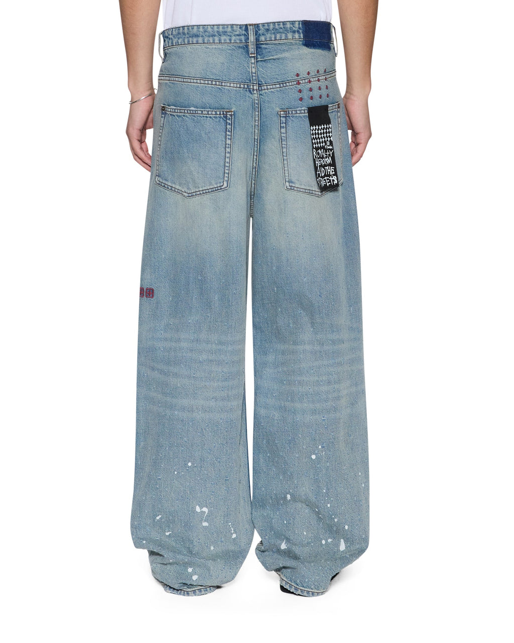 Mens Maxx Scatter Blue Baggy Denim Jeans - Denim