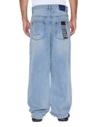 Mens Maxx Striker Trashed Baggy Denim Jeans - Denim