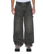 Mens Maxx Operator Mekanik Grey Baggy Denim Jeans - Grey