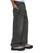 Mens Maxx Operator Mekanik Grey Baggy Denim Jeans - Grey