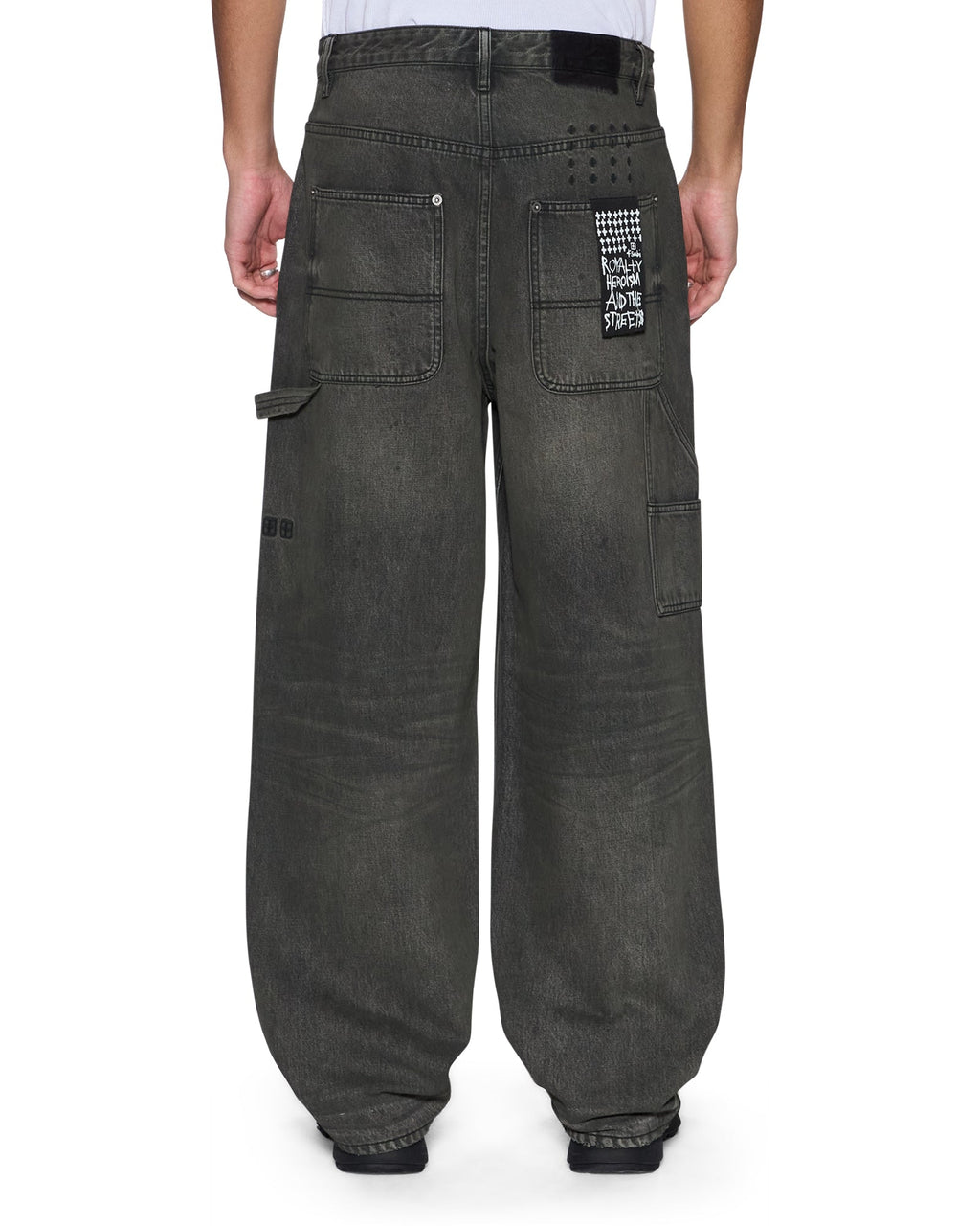 Mens Maxx Operator Mekanik Grey Baggy Denim Jeans - Grey
