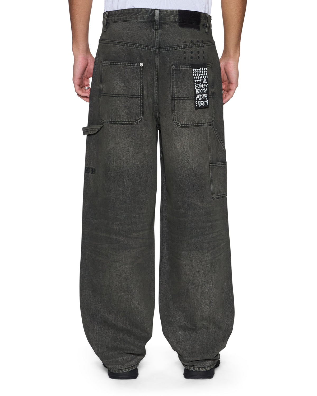 Mens Maxx Operator Mekanik Grey Baggy Denim Jeans - Grey