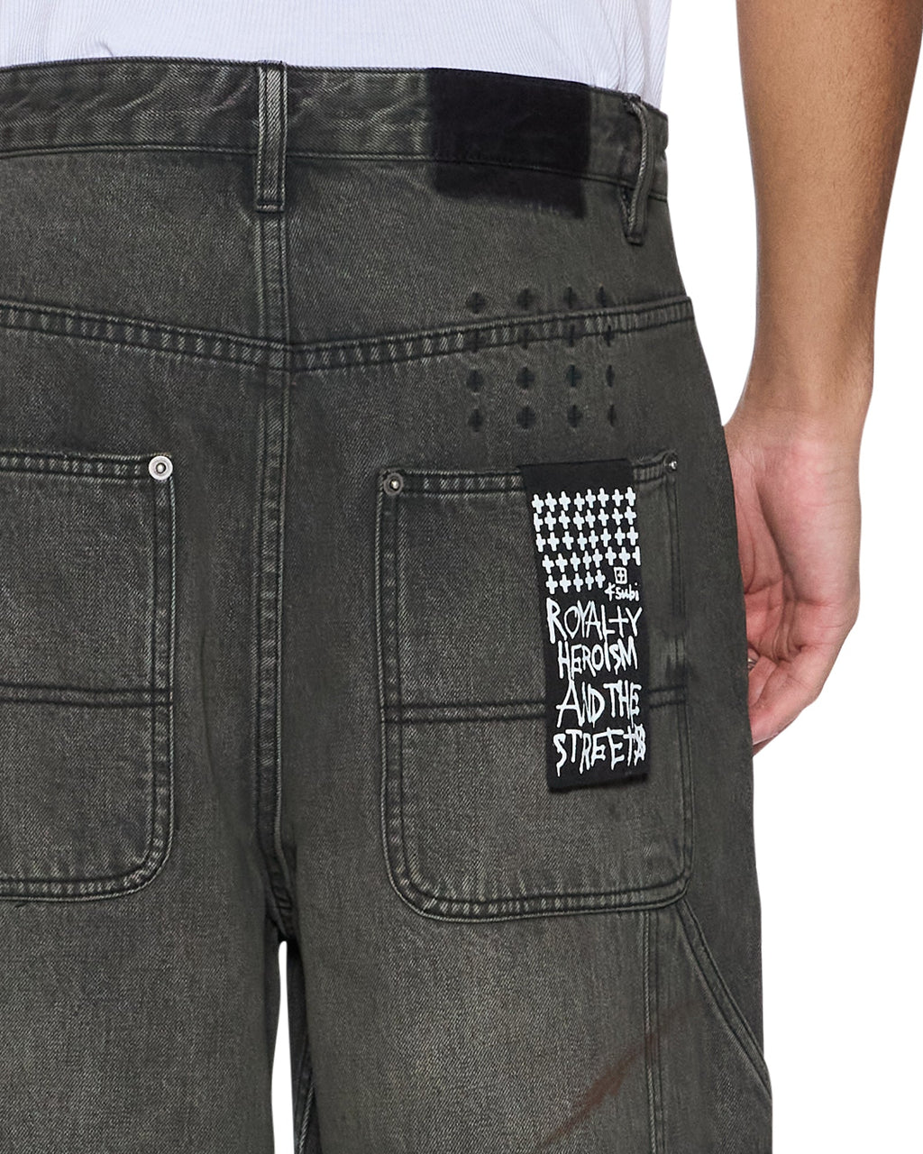Mens Maxx Operator Mekanik Grey Baggy Denim Jeans - Grey