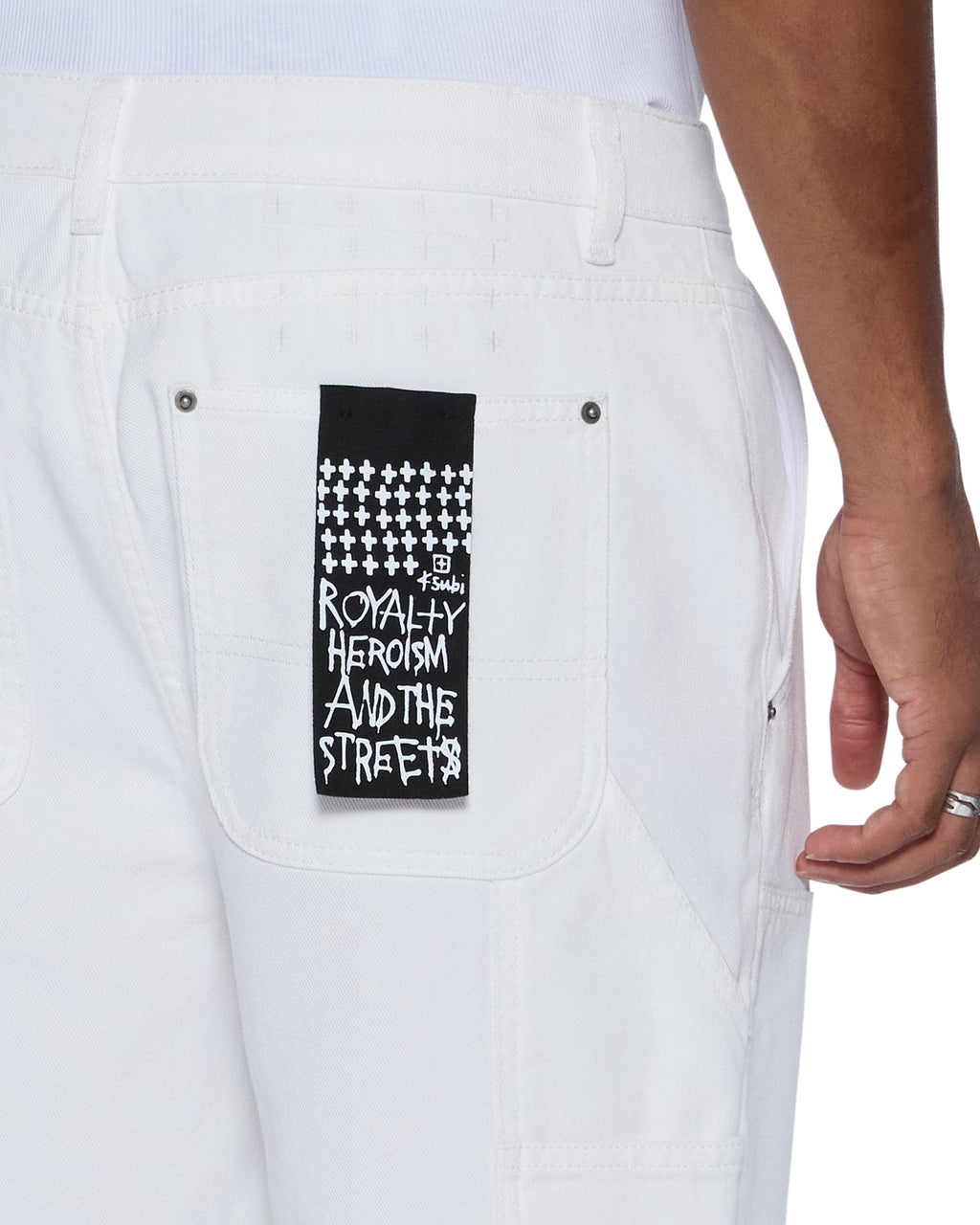 Mens Operator Pant Arktik Relaxed Denim Jeans - White