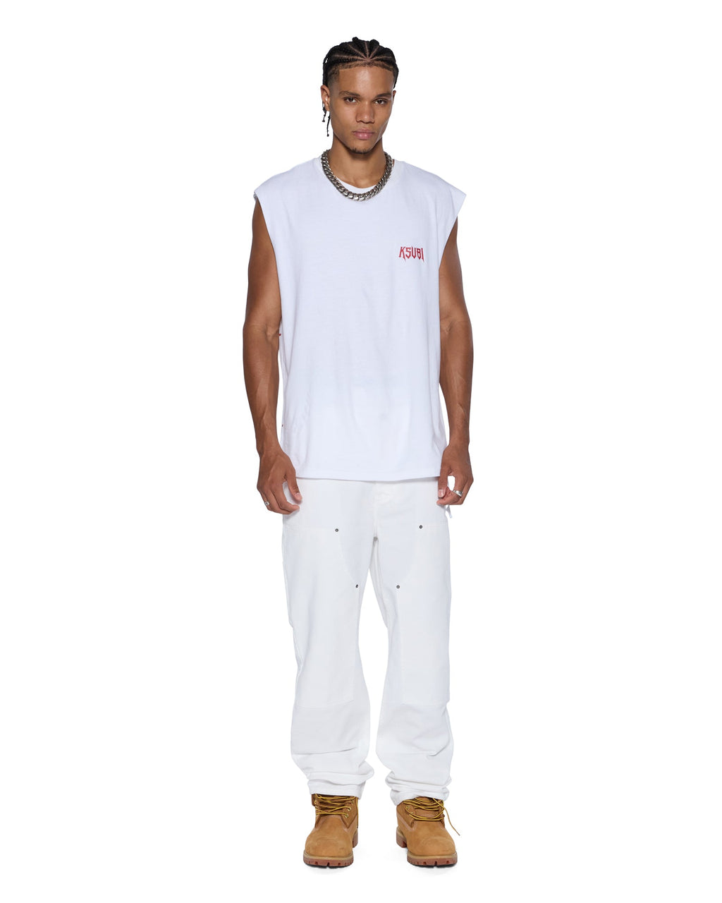 Mens Operator Pant Arktik Relaxed Denim Jeans - White