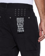 Mens Operator Pant Jasper Black Relaxed Denim Jeans - Black