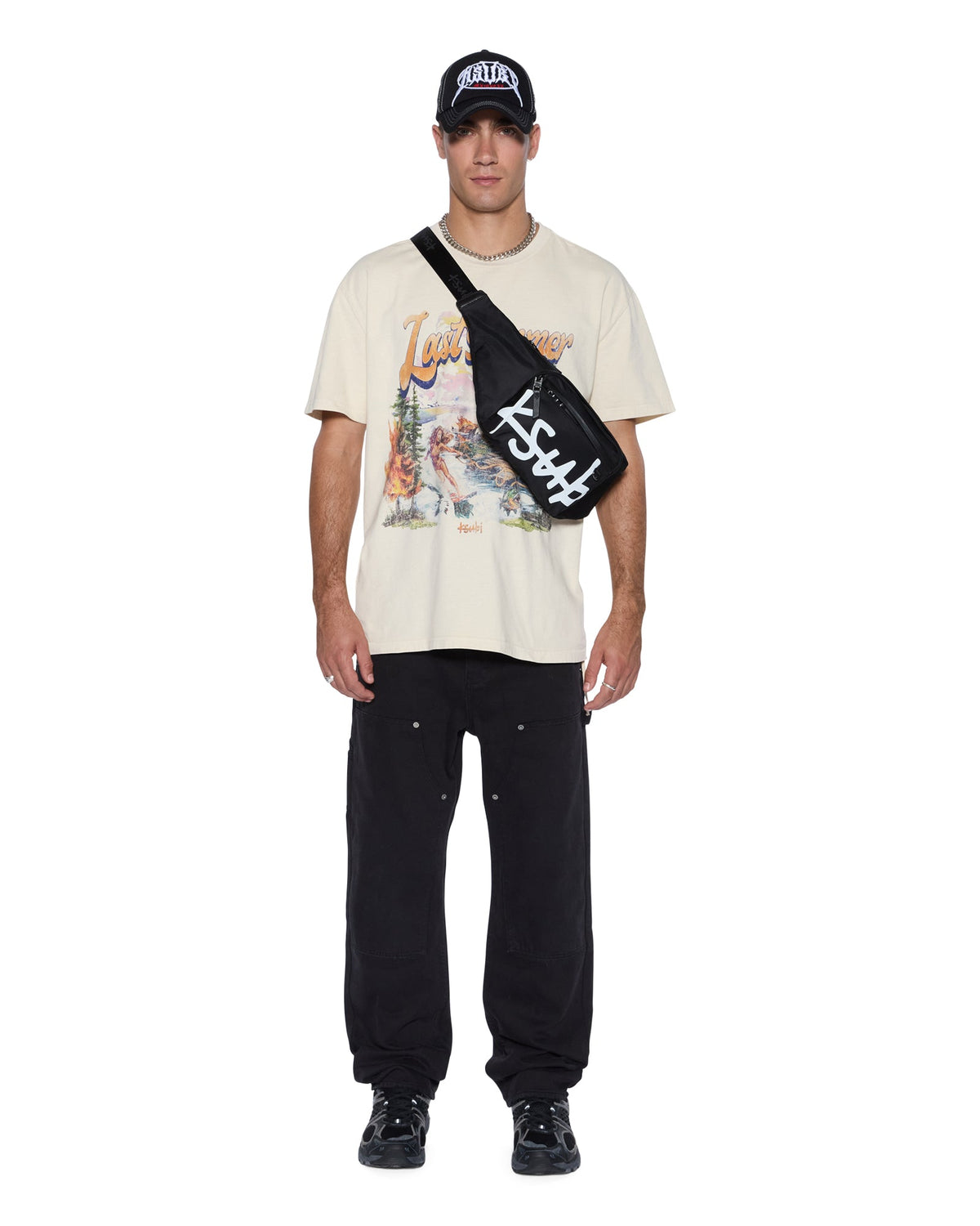 Mens Operator Pant Jasper Black Relaxed Denim Jeans - Black