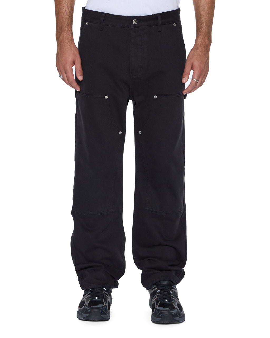 Mens Operator Pant Jasper Black Relaxed Denim Jeans - Black