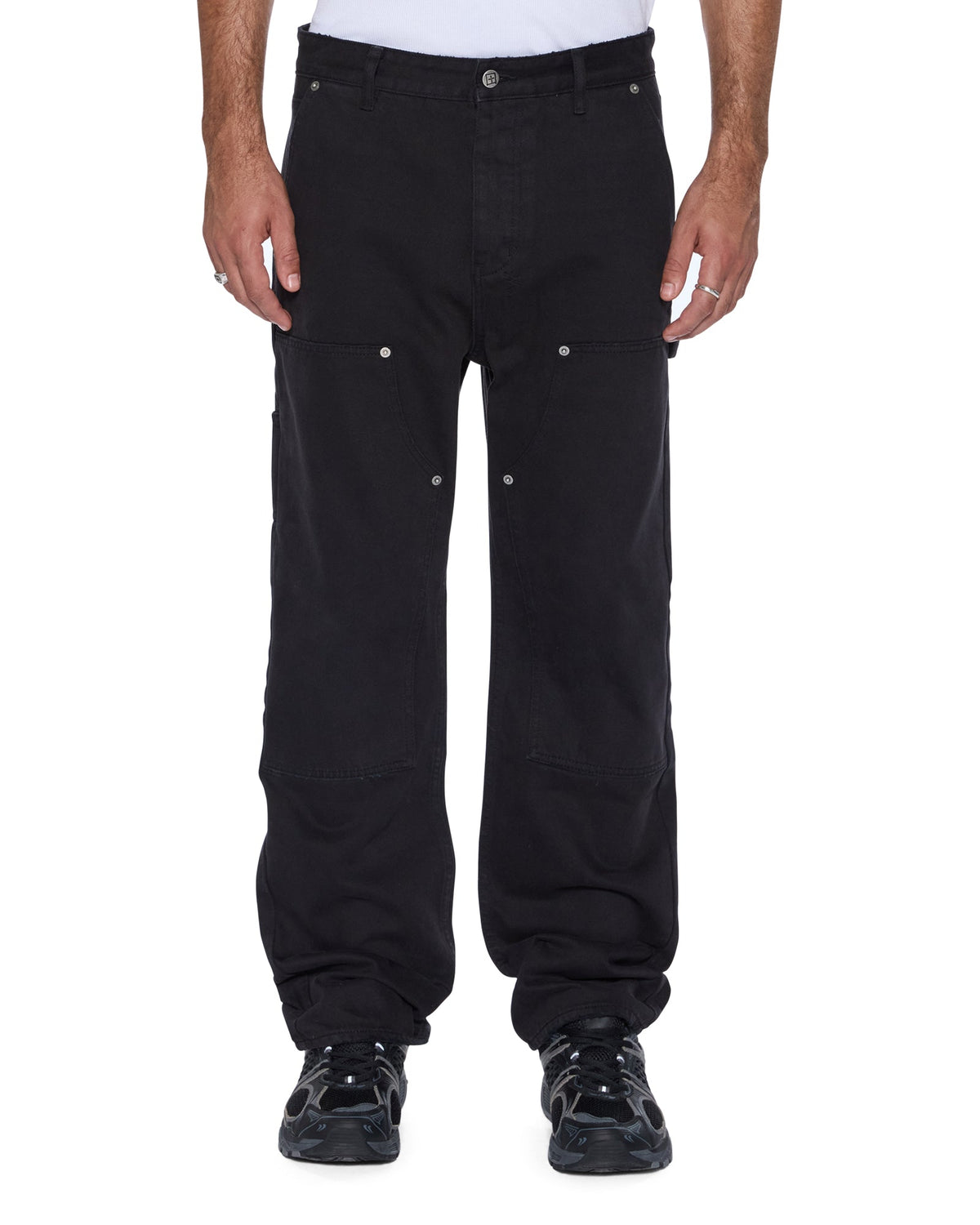Mens Operator Pant Jasper Black Relaxed Denim Jeans - Black