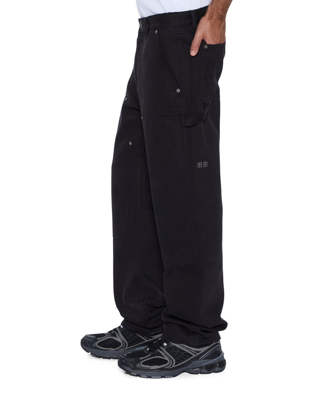 Mens Operator Pant Jasper Black Relaxed Denim Jeans - Black