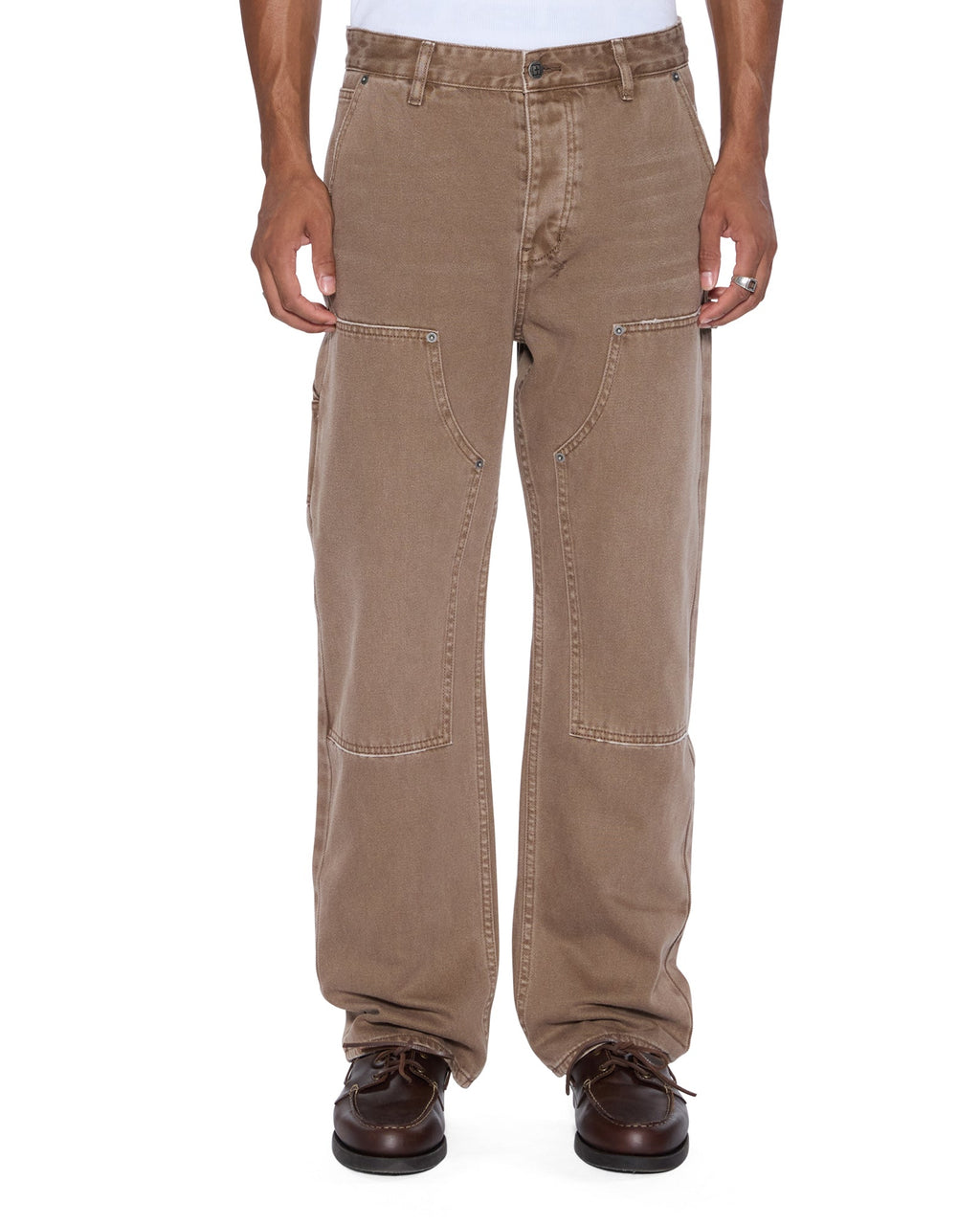 Mens Operator Pant Oak Relaxed Denim Jeans - Brown