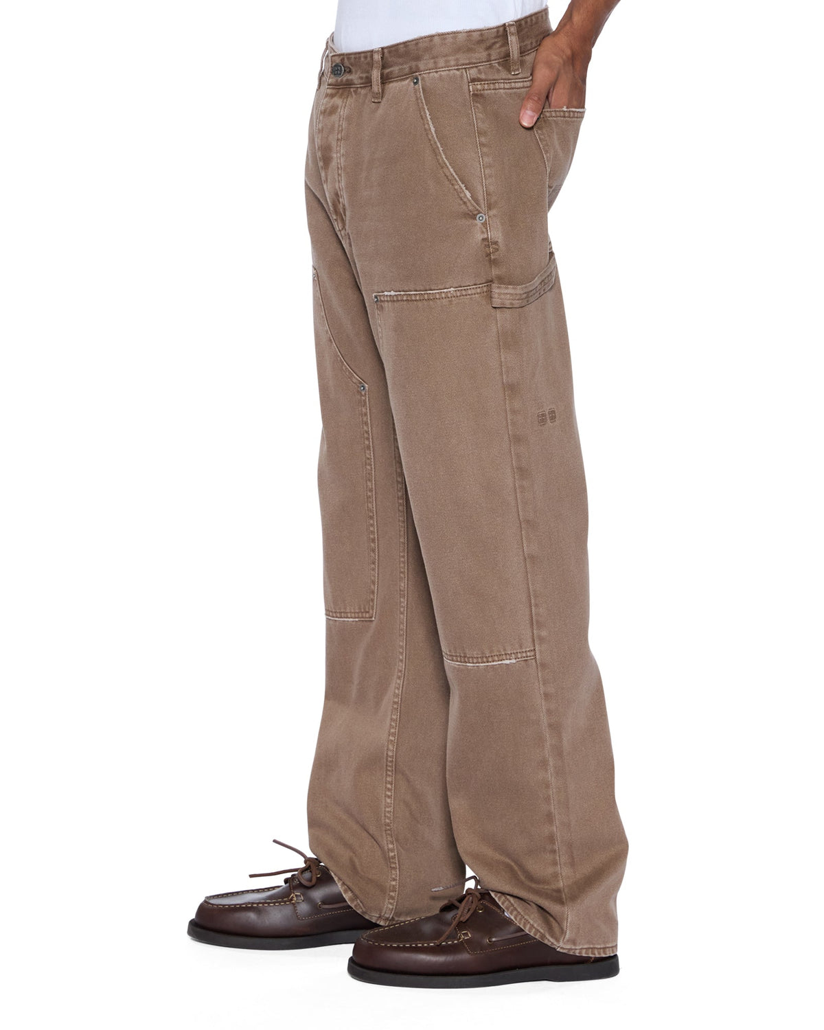 Mens Operator Pant Oak Relaxed Denim Jeans - Brown