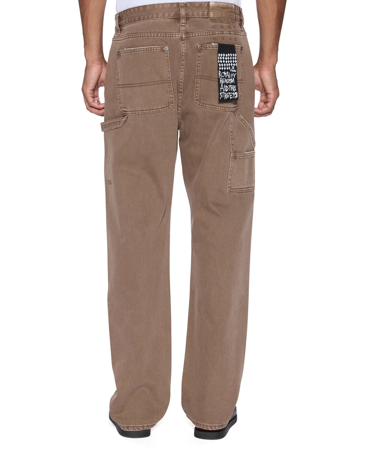 Mens Operator Pant Oak Relaxed Denim Jeans - Brown