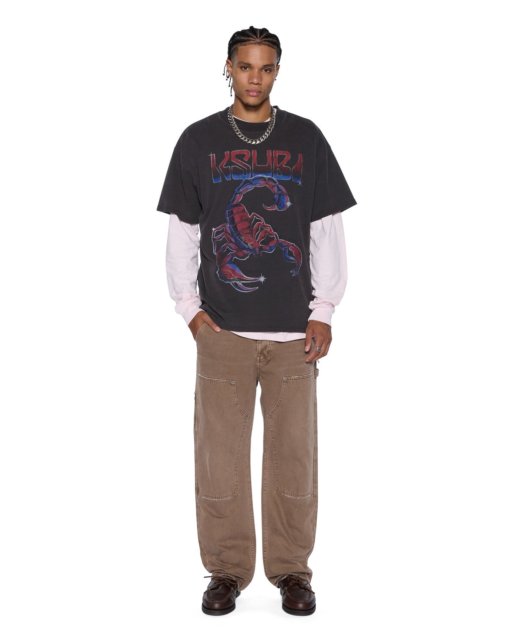 Mens Operator Pant Oak Relaxed Denim Jeans - Brown